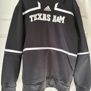 Texas A&M Adidas Black Hoodie with White Details Mens XL